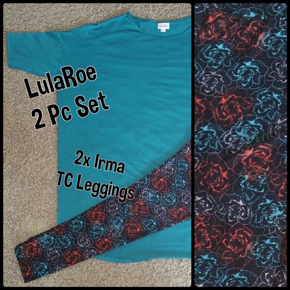 LuLaRoe Pants - LLR Teal Solid IRMA 2x💎Black Teal Red TC Leggings
